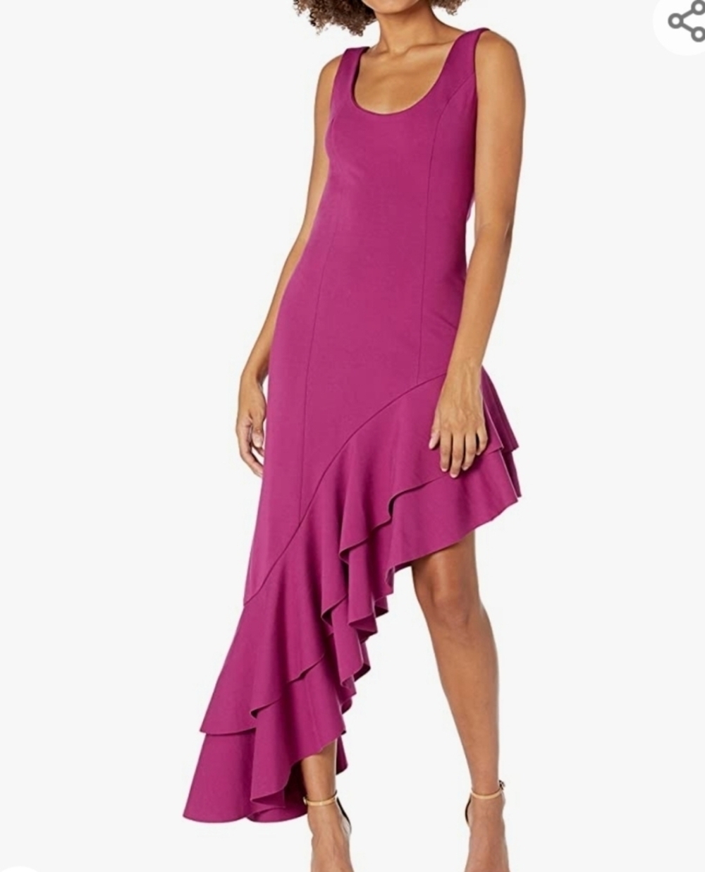 Elliatt Apparel Orchid Sleeveless Asymentrical Ruffle Hem Line Shana Maxi  SZ S